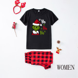 Christmas Printed BlackTops Plaid Print Loungewear Parent-Child Set GFTM-JJF53