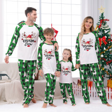 Christmas Printed Color Block Long Sleeve Parent-Child Set GFTM-JJF32-2221