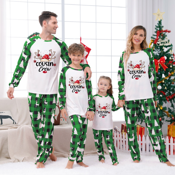 Christmas Printed Color Block Long Sleeve Parent-Child Set GFTM-JJF32-2221
