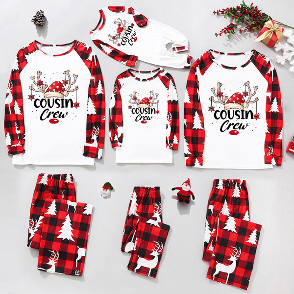 Christmas Plaid Patchwork Printed Homewear Parent-Child Set GFTM-JJF-2221