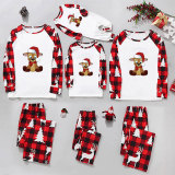 Christmas Print Long Sleeve Loungewear Plaid Pajama Set GFTM-JJF32-9