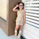 Kids Girls Solid Color Sling Two Piece Skirts Set GYAY-8109