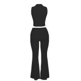 Solid Color Sleeveless Two Piece Pants Set LM-8383