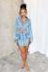 Fashion Long Sleeve Denim Two Piece Skirt Set LX-6032