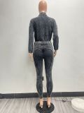 Fashion Long Sleeve Zipper Slim Two Piece Pants Set NYF-8185