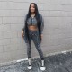 Fashion Long Sleeve Zipper Slim Two Piece Pants Set NYF-8185