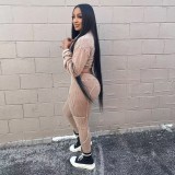 Fashion Long Sleeve Zipper Slim Two Piece Pants Set NYF-8185