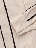 Stripe Long Sleeve Shirt And Pants 2 Piece Suit AIL-289