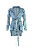 Fashion Long Sleeve Denim Two Piece Skirt Set LX-6032