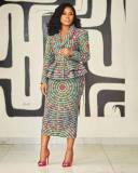 Long Sleeve Print Blazer Two Piece Skirt Set NY-10907