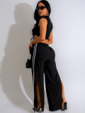 Stripe Patchwork Loose Straight Pants SH-391285