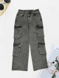 Fashion Denim High Waist Straight Jeans SH-391296