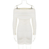 One Shoulder Pleated Mini Dress BLG-D4917529A