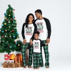 Christmas Letter Prints Long Sleeve Parent-child Loungewear Set GFTM-JJF90-358