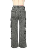 Fashion Denim High Waist Straight Jeans SH-391296