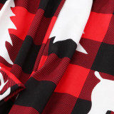 Plaid Patchwork Printed Parent-Child Loungewear Christmas Set GFTM-JJF32-109