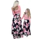 Long Sleeve Parent-child Color Block Floral Print Maxi Dress GFTM-8029