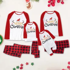 Christmas Prints Color Block Long Sleeve Parent-child Set GFTM-JJFC01