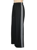 Stripe Patchwork Loose Straight Pants SH-391285