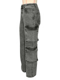 Fashion Denim High Waist Straight Jeans SH-391296