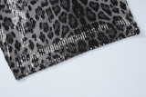 Leopard Print Sequin Wrap Chest Mini Dress BLG-D4A17590A