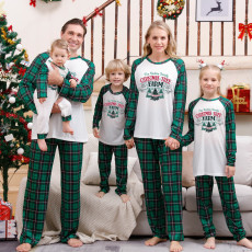 Christmas Printed Parent-Child Plaid Patchwork Pajama Set GFTM-JJF106