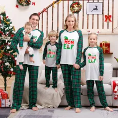 Christmas Printed Parent-Child Plaid Patchwork Pajama Set GFTM-JJF106