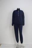 Zipper Sweater Fleece Sweatshirt Pants 2 Piece Set GRST-8786