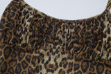 Leopard Print Sling See Through Bodysuit Pants Suit BLG-S4A17605K