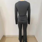 Sport Long Sleeve Flare Pants Yoga 2 Piece Set LSD-2295