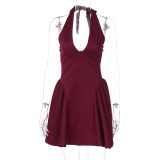 Solid Color Sleeveless Mini Dress BLG-D4A17633A