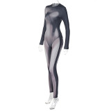 Print Long Sleeve Bodysuit Two Piece Pants Set BLG-S2910118A-1