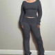 Sport Long Sleeve Flare Pants Yoga 2 Piece Set LSD-2295