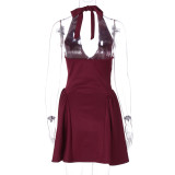 Solid Color Sleeveless Mini Dress BLG-D4A17633A