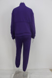 Zipper Sweater Fleece Sweatshirt Pants 2 Piece Set GRST-8786