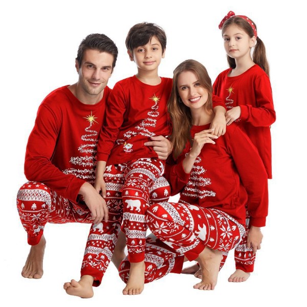 Christmas Print Parent-Child Family Pajama Set YLDF-2245