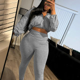 Fashion Sport Solid Color Two Piece Pants Set LSD-2301
