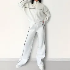 Fashon Loose Tie Up Sweatshirt Pant Suit GRST-28696