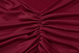 Sexy Backless Pleated Long Dress Maxi Dress BLG-D4917426A
