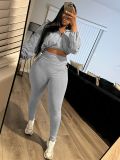 Fashion Sport Solid Color Two Piece Pants Set LSD-2301