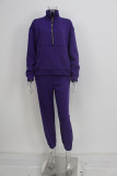 Zipper Sweater Fleece Sweatshirt Pants 2 Piece Set GRST-8786
