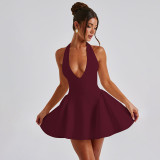 Solid Color Sleeveless Mini Dress BLG-D4A17633A