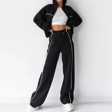 Fashon Loose Tie Up Sweatshirt Pant Suit GRST-28696