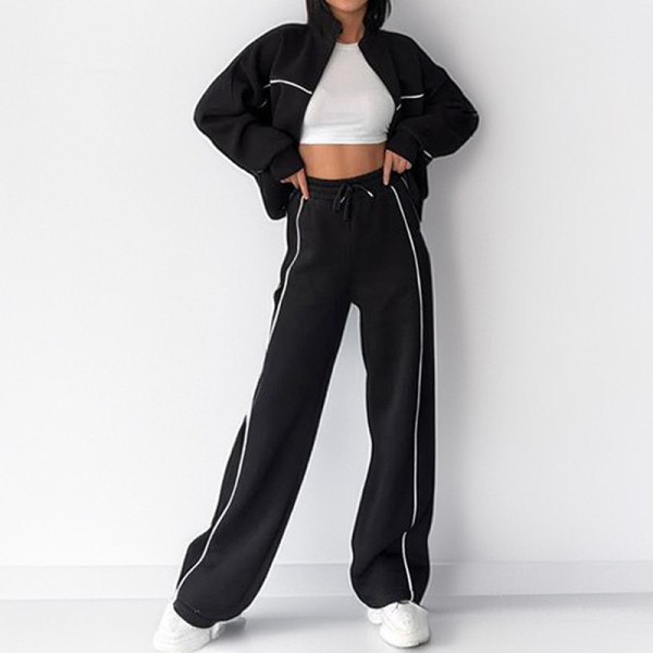Fashion Loose Tie Up Sweatshirt Pant Suit GRST-28696