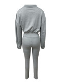 Fashion Sport Solid Color Two Piece Pants Set LSD-2301