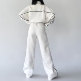 Fashion Loose Tie Up Sweatshirt Pant Suit GRST-28696