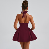 Solid Color Sleeveless Mini Dress BLG-D4A17633A