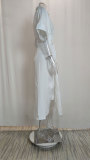Plus Size Lapel Neck Print Shirt Dress GRST-8651-22037