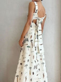 Plus Size Sleeveless Print Tie Up Maxi Dress GRST-25105