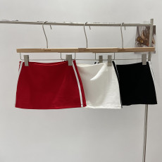 Stripe Patchwork Solid Mini Skirt GQIH-ltao1006350091